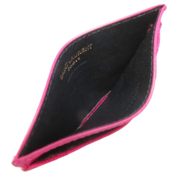 YVES SAINT LAURENT Pink Leather Card Holder - Picture 4 of 11